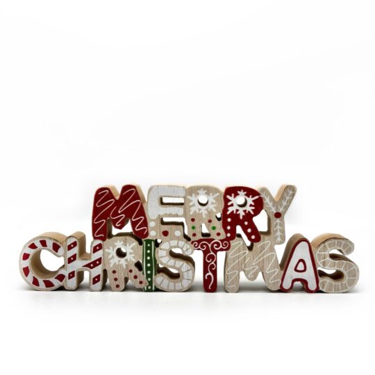 Scritta Merry Christmas in legno