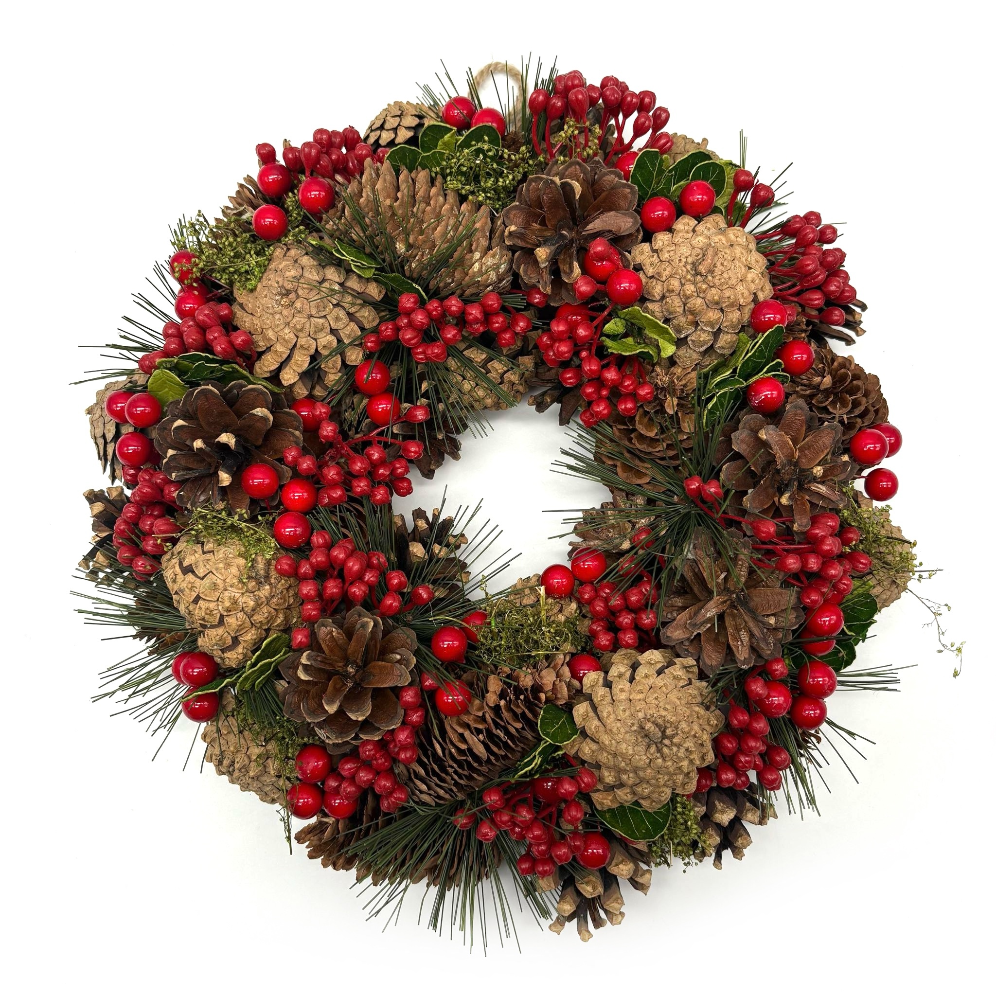 Ghirlanda natalizia bacche rosse linea merceria